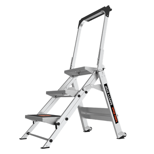 Little Giant Safety Step mit 3 Stufen und Haltebügel, freigestellt