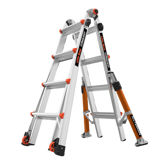 Little Giant Conquest mit 4x4 Sprossen, Aluminium-Kombinationsleiter mit höhenverstellbaren Stützen