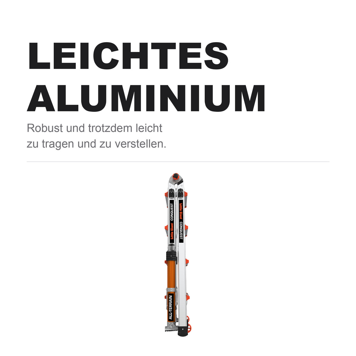 Conquest zusammengeklappt, leichtes Aluminium zum Tragen