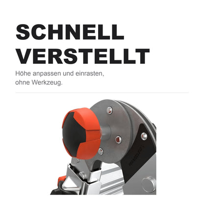 Verstellknopf der Conquest, Höhe ohne Werkzeug anpassen und einrasten