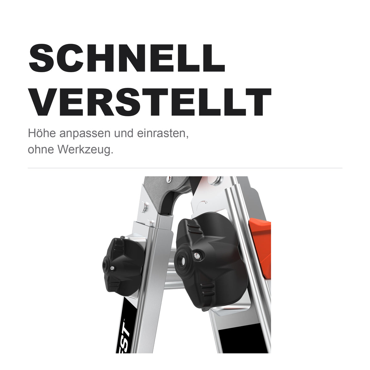 Verstellknöpfe der Conquest Pro, Höhe ohne Werkzeug anpassen