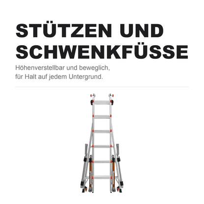 Höhenverstellbare Stützen mit Schwenkfüssen an der Conquest Pro