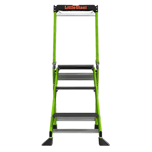 Little Giant Jumbo Step Pro mit 3 Stufen, klappbare Fiberglas-Trittleiter mit Sicherheitsbügel