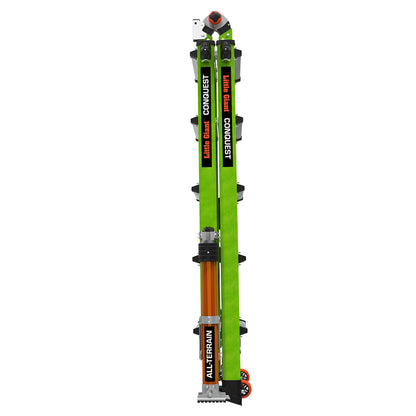 Conquest 2.0 zusammengeklappt, zeigt die Länge im Transport, 4x5 Sprossen