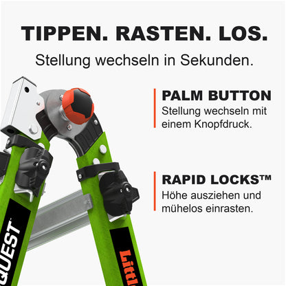 Palm Button und Rapid Locks der Conquest 2.0, Stellung wechseln per Knopfdruck