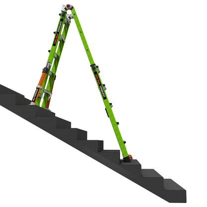 Conquest 2.0 auf einer Treppe, die Ausleger gleichen die Stufen aus, 4x5 Sprossen