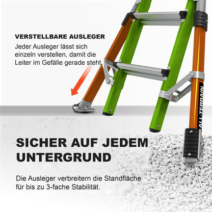 Einzeln verstellbare Ausleger der Conquest 2.0 auf Kies und im Gefälle