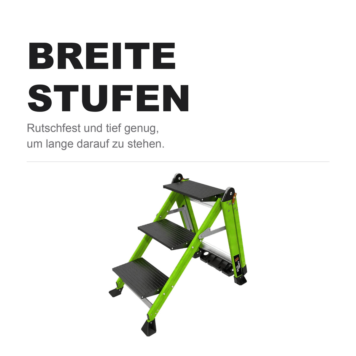 Breite, rutschfeste Stufen des Jumbo Step Pro