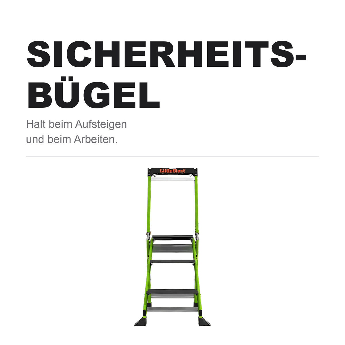 Sicherheitsbügel des Jumbo Step Pro für Halt beim Aufsteigen