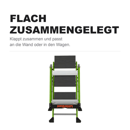 Jumbo Step Pro flach zusammengelegt zum Verstauen
