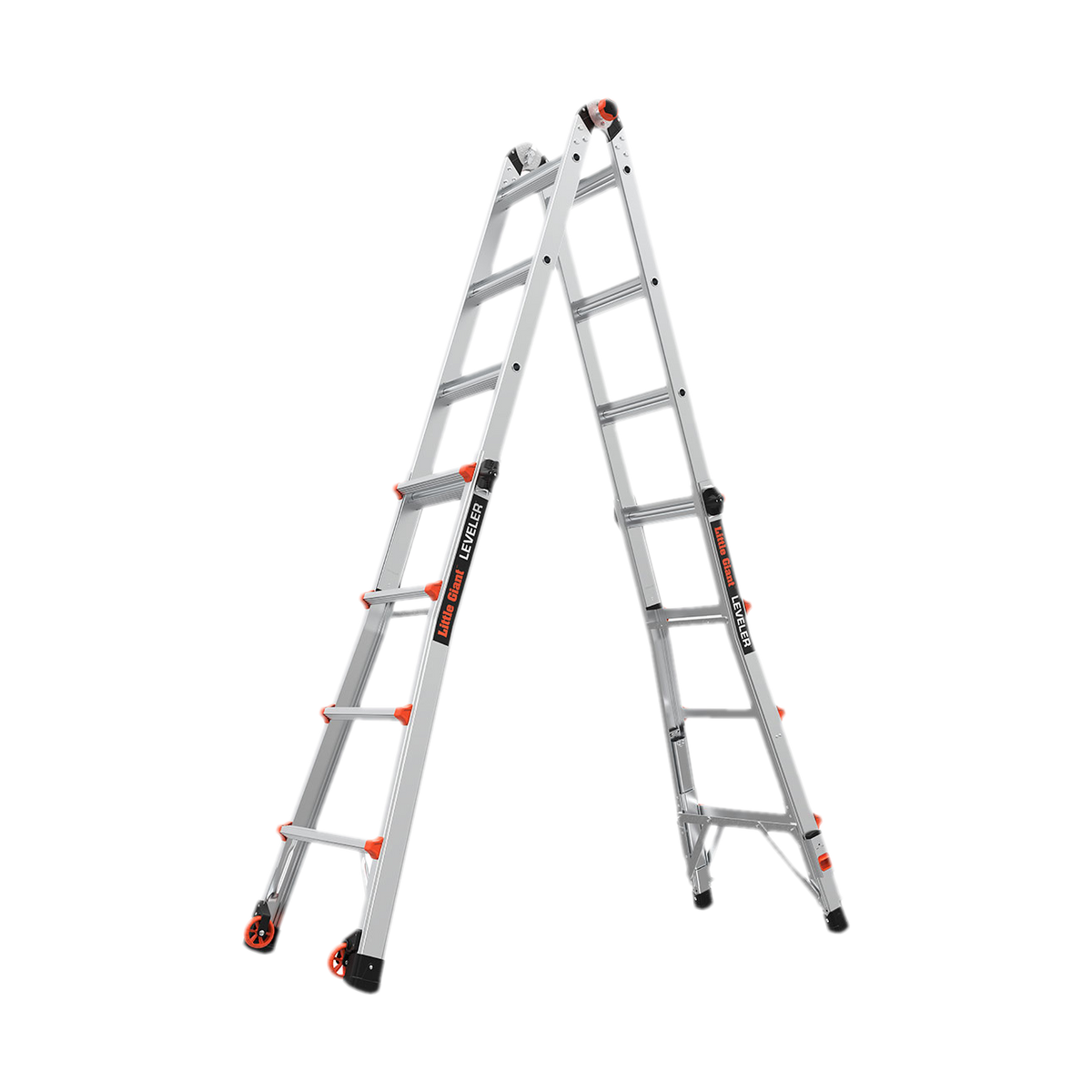Little Giant Leveler 4x4 Mehrgelenkleiter in schmaler A-Stellung mit Rädern am Fuss