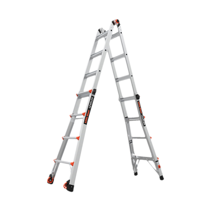 Little Giant Leveler 4x4 Mehrgelenkleiter in schmaler A-Stellung mit Rädern am Fuss