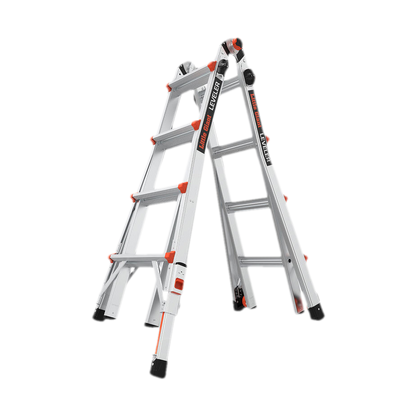 Little Giant Leveler 4x4 Mehrgelenkleiter aus Aluminium, seitliche Ansicht in A-Stellung