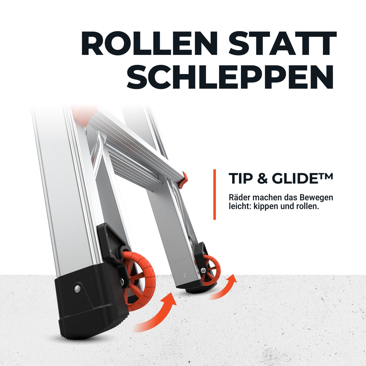 Tip-and-Glide-Räder des Leveler, Leiter zum Umsetzen kippen und rollen