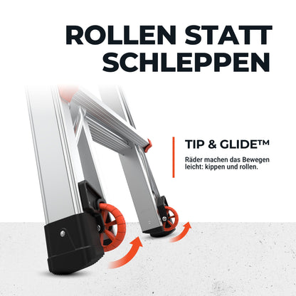 Tip-and-Glide-Räder des Leveler, Leiter zum Umsetzen kippen und rollen