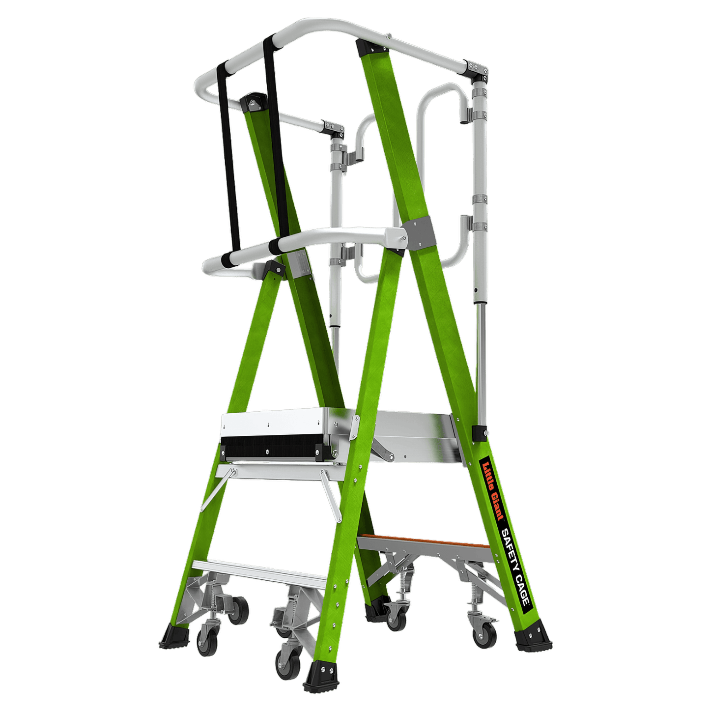 Little Giant Safety Cage 4' Fiberglass Ladder – Produktbild – erhältlich bei diegrueneleiter.ch ab 1073.85 CHF – Stufen: 4 Stufen