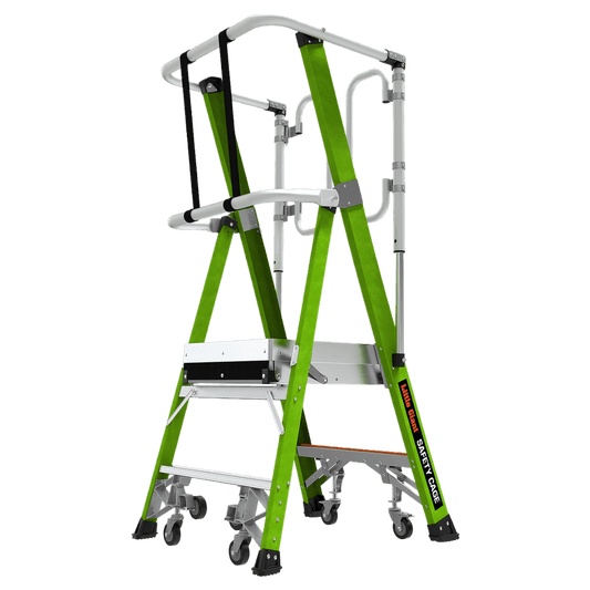 Little Giant Safety Cage 4' Fiberglass Ladder – Produktbild – erhältlich bei diegrueneleiter.ch ab 1073.85 CHF – Stufen: 4 Stufen