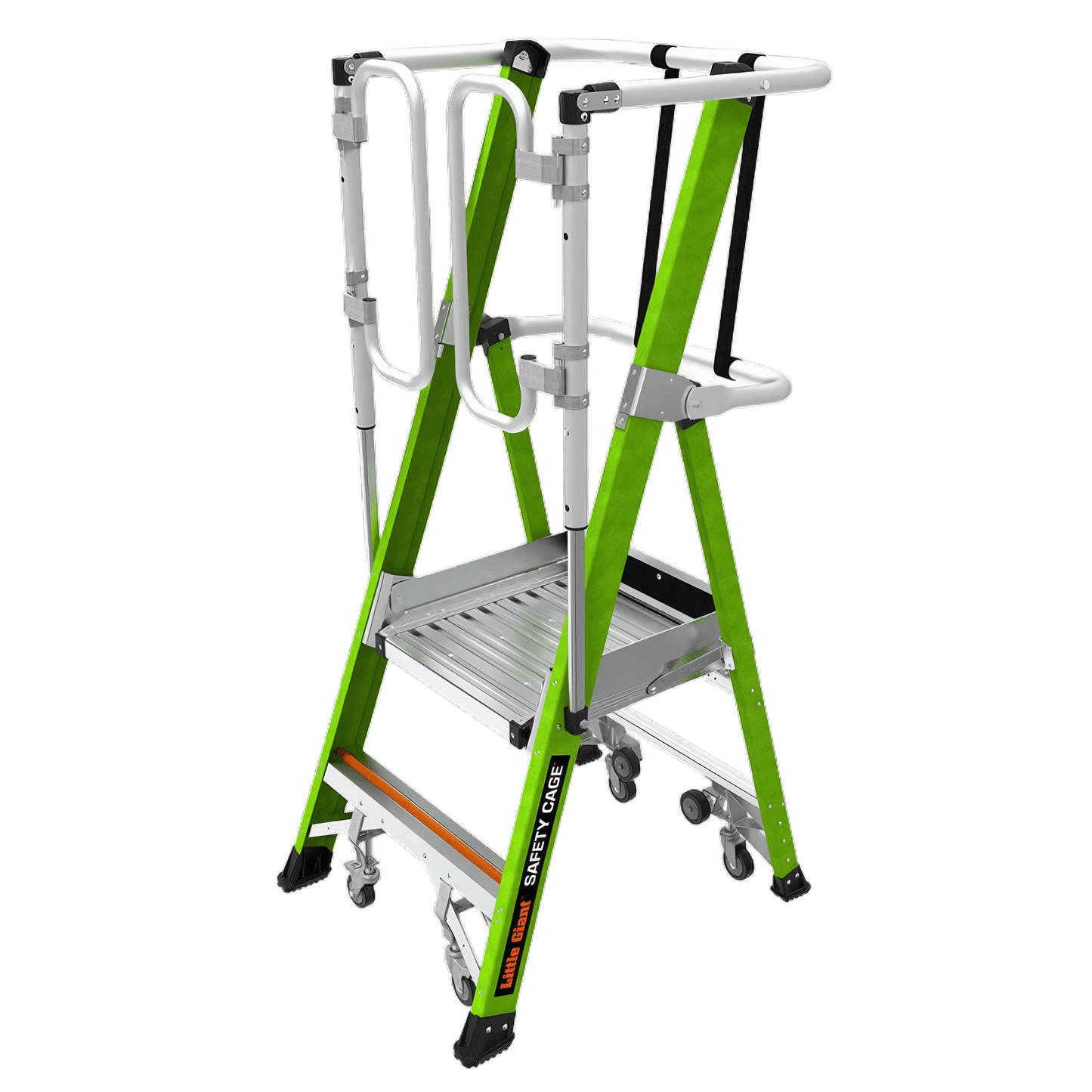 Little Giant Safety Cage 4' Fiberglass Ladder – Produktfoto – erhältlich bei diegrueneleiter.ch ab 1073.85 CHF – Stufen: 4 Stufen