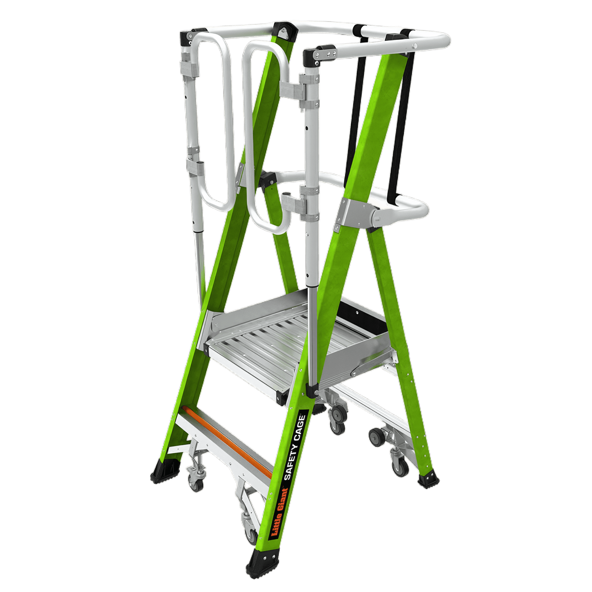 Little Giant Safety Cage 4' Fiberglass Ladder – Produktfoto – erhältlich bei diegrueneleiter.ch ab 1073.85 CHF – Stufen: 4 Stufen