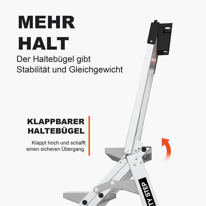 Klappbarer Haltebügel des Safety Step für einen sicheren Übergang