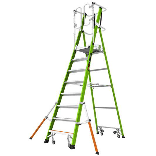 Little Giant Safety Cage 2.0 mit 8 Stufen, Fiberglas-Podestleiter für Arbeiten an elektrischen Anlagen